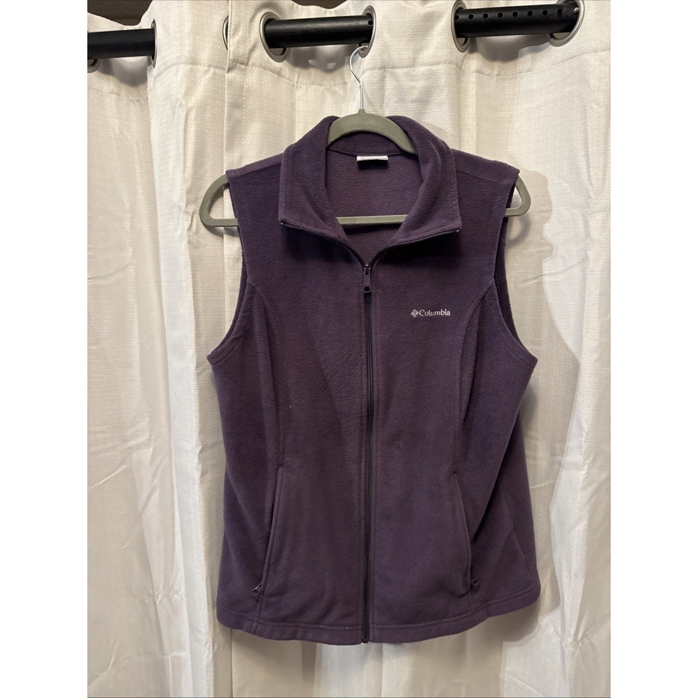 COLUMBIA SPORTSWEAR CO FULL ZIP VEST SIZE Large PURPLE ZIP POCKETS Women